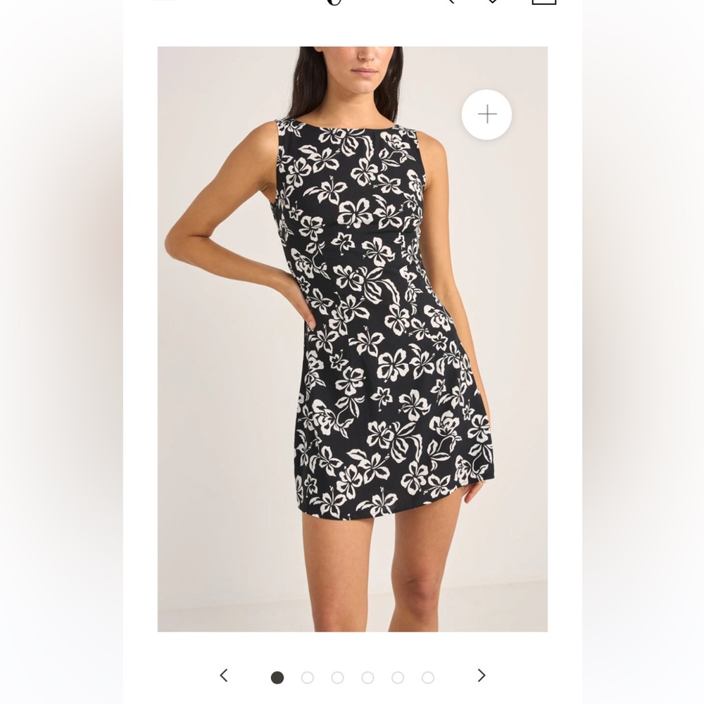 Rhythm Black and White Floral Mini Dress